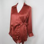Anthropologie Moulinette Soeurs Satin Wrap Top Blouse Women’s Size XS Photo 4