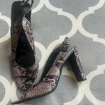 via spiga  made in Italy Y2K open toe snake print sling back chunky leather heel Photo 0