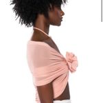 Akira  Label Mesh Off The Shoulder Halter Crop Top Photo 1