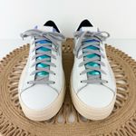 P448 NEW  Jack Lined Sneakers White Metallic Women’s Sz 41 Photo 2