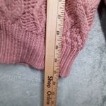 Lucky Brand  S Pink Cable Knit Quarter Zip Cropped Pullover Sweater Cottagecore Photo 8