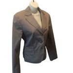 Loft Ann Taylor Grey Lined Semi Fitted Career Blazer Size 8 Stretch Avant Garde Photo 2