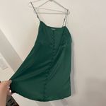 Urban Outfitters NEW NWT  Padova Satin Slip Dress Emerald Green Button Front Mini Photo 10