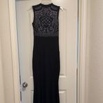 Sophisticated Navy Sleeveless Gown Black Size L Photo 1