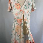 Abercrombie & Fitch Angel Sleeve Wrap Midi DressSmall CoralFloral Pink Vacation Photo 6