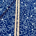 Lounge Vintage Womens 1X Top MuuMuu Shirt Short Sleeve Hawaiian Blue Floral Photo 10