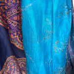 Boho Patchwork Silk Dress M/L Casual‎ Freedom Festival Mixed Print Blue Size M Photo 10