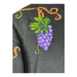 Vintage Design Options by Philip & Jane Gordon Grape Cardigan Sweater Size Large Black Photo 4
