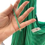 Banana Republic  Size M Radiant One Shoulder Dress Kelly Green Accordion‎ Pleat Photo 9