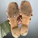 Cult Gaia Beige Leather Square Toe Triple Buckle Slide Sandals Size 39 Photo 3