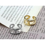 Boutique NEW Unisex H-Bar Ring, Gold Plated S925 Band,‎ Adjustable 10.5mm Photo 6