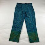 Sundance Turquoise Print Lightweight Cotton Slim Leg Cargo Lounge Pant S Green Photo 5