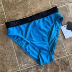 DKNY Women's High-Waist Logo Bikini Bottoms Blue & Black Size Small Photo 3