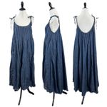 Free People Denim Dreams Midi Maxi Dress in 70s Blue Size Large Jean Jumper Photo 2