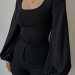 Puff Sleeve Square Neck Blouse Size M Photo 0