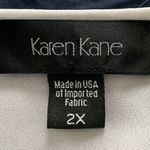 Karen Kane White Boho 3/4 Sleeves Teardrop Necklace Blouse Tunic, size 2XL Photo 1