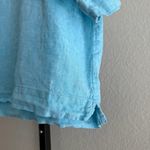 J Jill Linen Wide Cut Top Blue Large Relaxed Beach Lagenlook Vacation Summer Photo 2