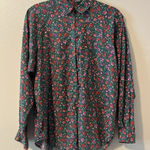 Liz Sport Vintage Dark Floral Whimsical Whimsigoth Button Up M Relaxed Novelty Print Boho Photo 0