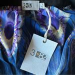 None 382•Sheer•Peacock Feather print•Blouse•Size‎ Large•NWT Photo 3