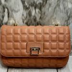 Antonio Melani Quilted Salmon Pink Shoulder Bag Gold Hardware Chain Strap Classy Photo 1