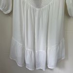 FOROLAV White Square Neck Dress Long Sleeve Tie Open Back Lined ~ EUC Size L Size L Photo 8