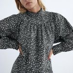 ZARA NWT  Printed Poplin Long Sleeve Mini Dress size S Photo 1