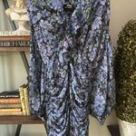 Sabina Musayev Lark Chiffon Floral Mini Dress Black Print Womens Size Medium Blue Photo 4