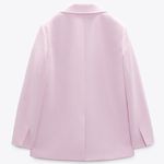 ZARA  STRAIGHT BLAZER JACKET Pastel Pink Color Size S NEW Photo 9