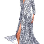 ZARA Woman Blogger Favorite Black and White Snakeskin Print Long Dress Size XS Photo 0