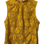 Wyatt light gold lace open back blouse medium NWOT Photo 0