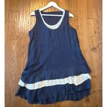 Anthropologie Papillon navy tiered layered tank dress size large Photo 8