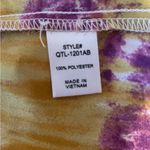 Zenana Outfitters Purple Yellow Tie Dye VNeck Short Sleeve Top XL Photo 8