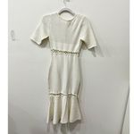 Jonathan Simkhai Short Sleeve Knit Cut Out Bodycon Midi Dress White Women's S Photo 1