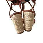 J. McLaughlin J MACLAUGHLIN Tan Leather Esapdrilles Sandals Wedges Size 6.5 Photo 3