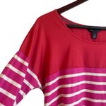 Tommy Hilfiger  Women‎ Top M Red Pink Multi Print Coastal Casual Preppy Travel Photo 3