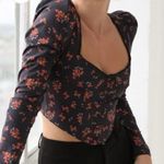 NWT Rumored Antoinette Long sleeve Spanish poppy corset bustier coquette Black Size XS Photo 2