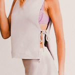 Free People  Beach “Sinead” Side-Tie Muscle Tank – Coastal Cool Grey XS Photo 0