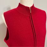 Karen Scott Vintage  100% Wool Red Zip-Up Sweater Vest Size M Photo 2