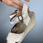 Soludos  Espadrille Wedge Sandal Women's Size 9 Beige Ankle Strap‎ Cross Shoes Photo 6