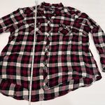 Torrid Pink Black White Plaid Flannel Button Up Long Sleeve Camp Shirt Size 2X Photo 8