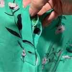 Cute Tahari Woman 1X avocado cherry blossom flowy 3/4 sleeve top v Photo 8