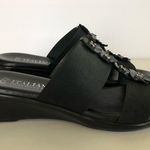 Italian Shoemakers  FLEX SIZE 8M Womens Slip On Wedge Sandals Embellished Black Photo 3