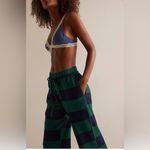 Free People NWT  You Wish Flare Pants - Navy/Green Combo Photo 2