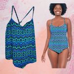 New! Slimming Blue Tankini Swim Suit Top Photo 1