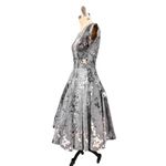 1950s VTG Philmont Sportswear of Miami Grey/Pink Floral Circle Skirt Set M/L Gray Size 12 Photo 3