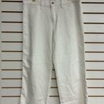 Lucky Brand Wide Leg Mid Rise Crop Jeans White Size 12/31 Barrel Leg NWT Flawed Photo 0