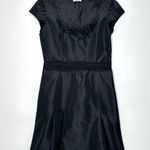 Moschino Floral Beaded Appliqué Taffeta Black A-line Cocktail Dress Size 12 NWT Photo 13