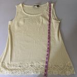 Vtg Shaver Lake Tank Top Size XL Yellow Lace Hem Jeweled Neck Coquette Soft Girl Photo 3