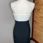AQUA Black White Spaghetti Strap Ruffle Top Mini Dress Small NWT Photo 2