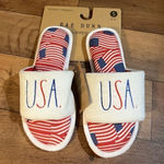 Rae Dunn  USA Flag Slippers Woman’s Size Small 5-6 NEW MSRP $38 Photo 0